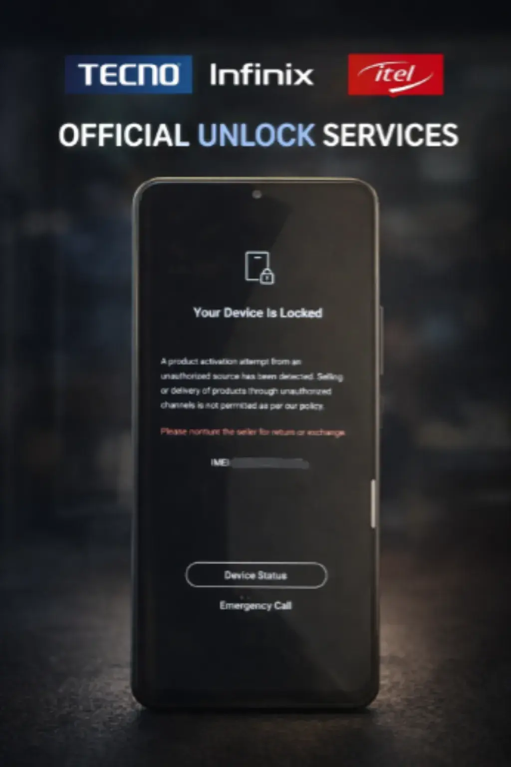 Tecno | Itel | Infinix | Permanent MDM Removal [IMEI + Lock Screen Photo Required] | Cheap Price